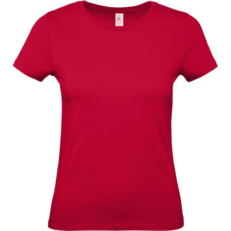 Dámské tričko B&C E150 - tmavě červené, XL