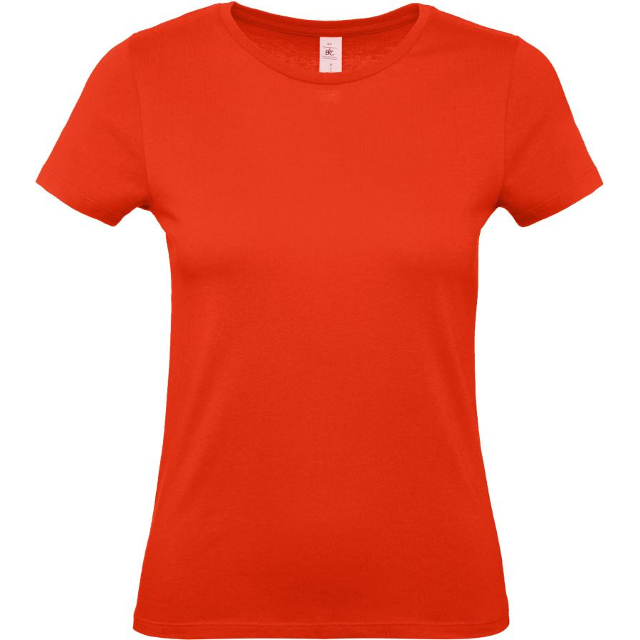 Dámské tričko B&C E150 - středně červené, S