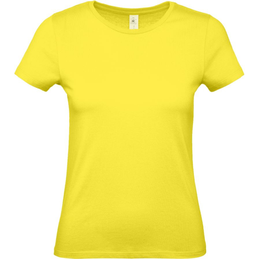 Dámské tričko B&C E150 - žluté, XXL