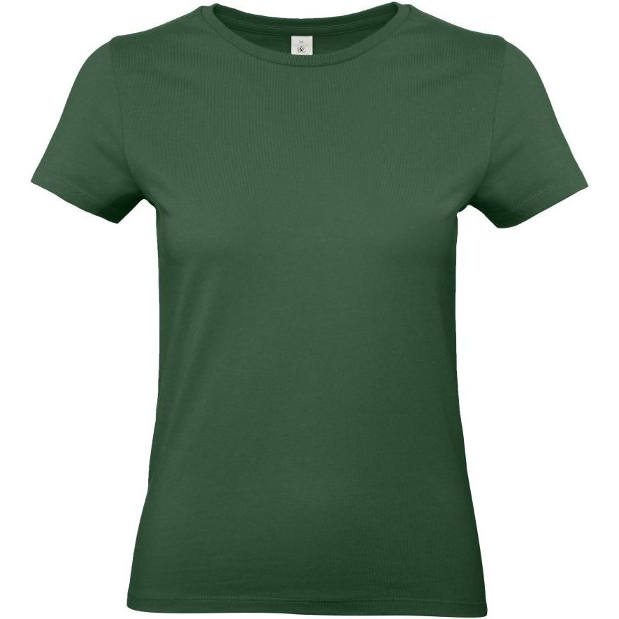 Dámské tričko B&C E190 - tmavě zelené, XL