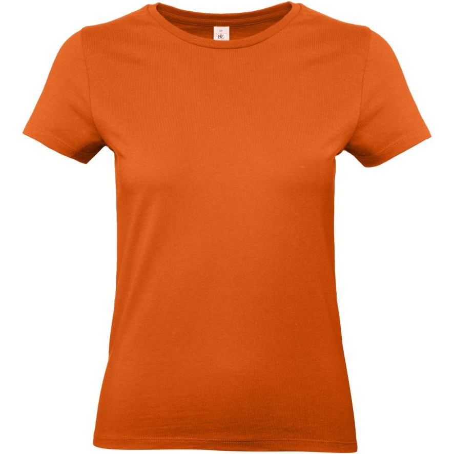 Dámské tričko B&C E190 - středně oranžové, XS