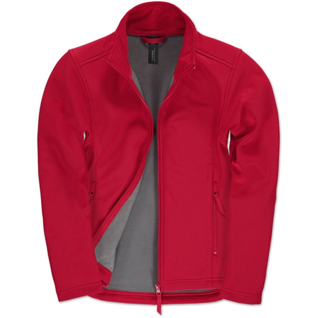 Dámská bunda B&C 2-vrstvá softshellová bunda - červená, XL