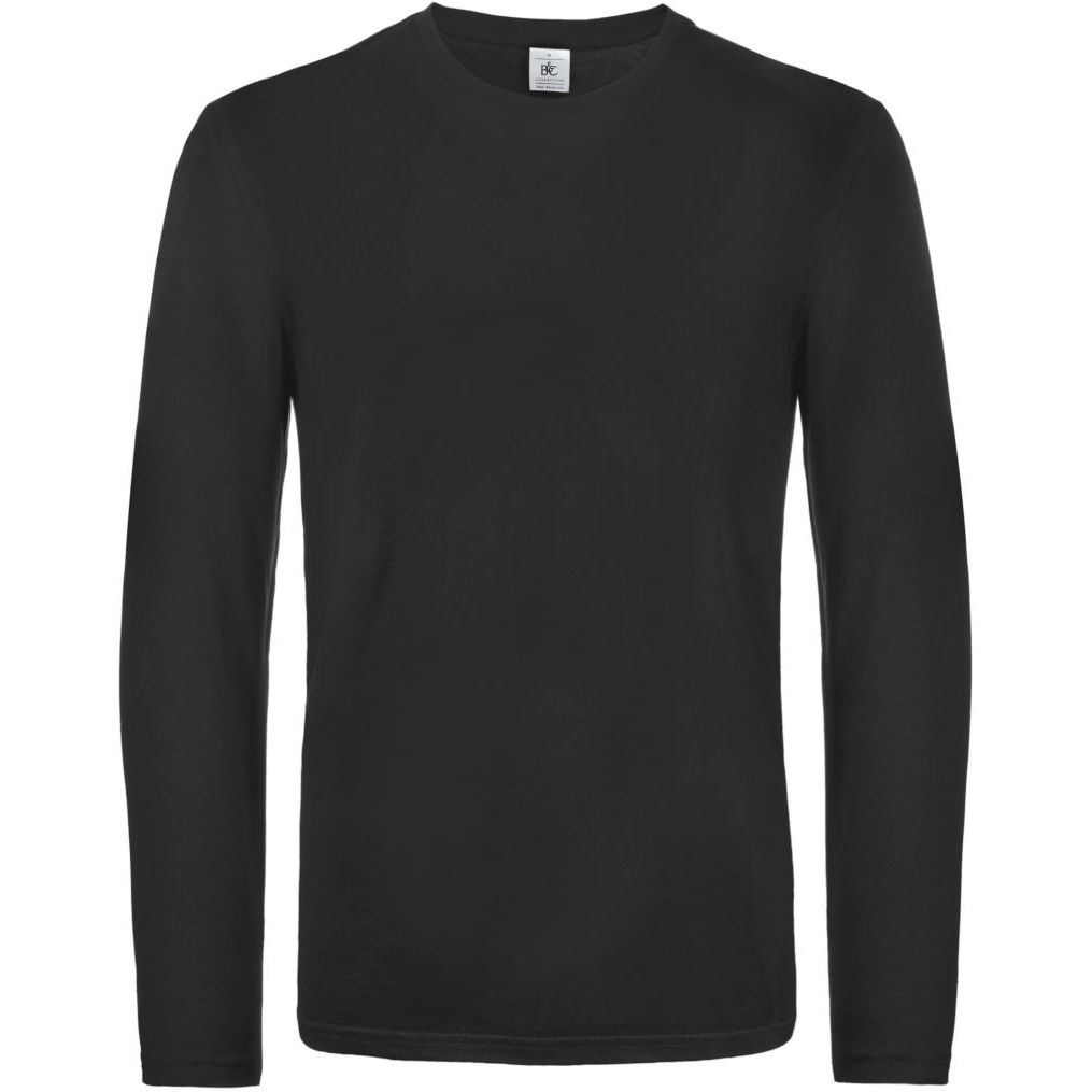 Pánské tričko s dlouhým rukávem B&C Exact 190 - černé, M