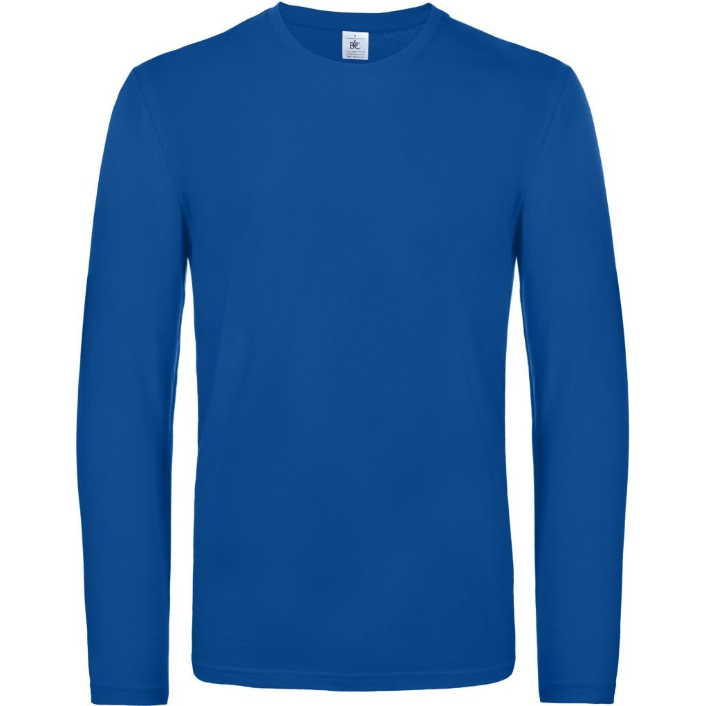 Pánské tričko s dlouhým rukávem B&C Exact 190 - modré, S