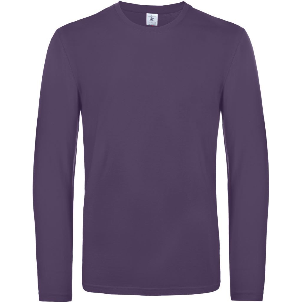 Pánské tričko s dlouhým rukávem B&C Exact 190 - fialové, XXL