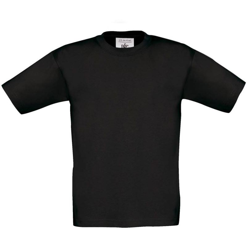 Dětské tričko B&C Exact 150 - černé, 7-8 let