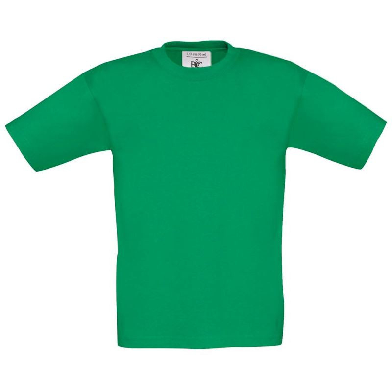 Dětské tričko B&C Exact 150 - středně zelené, 7-8 let