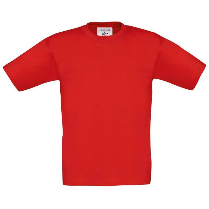 Dětské tričko B&C Exact 150 - červené, 7-8 let