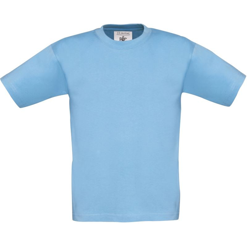Dětské tričko B&C Exact 150 - světle modré, 7-8 let