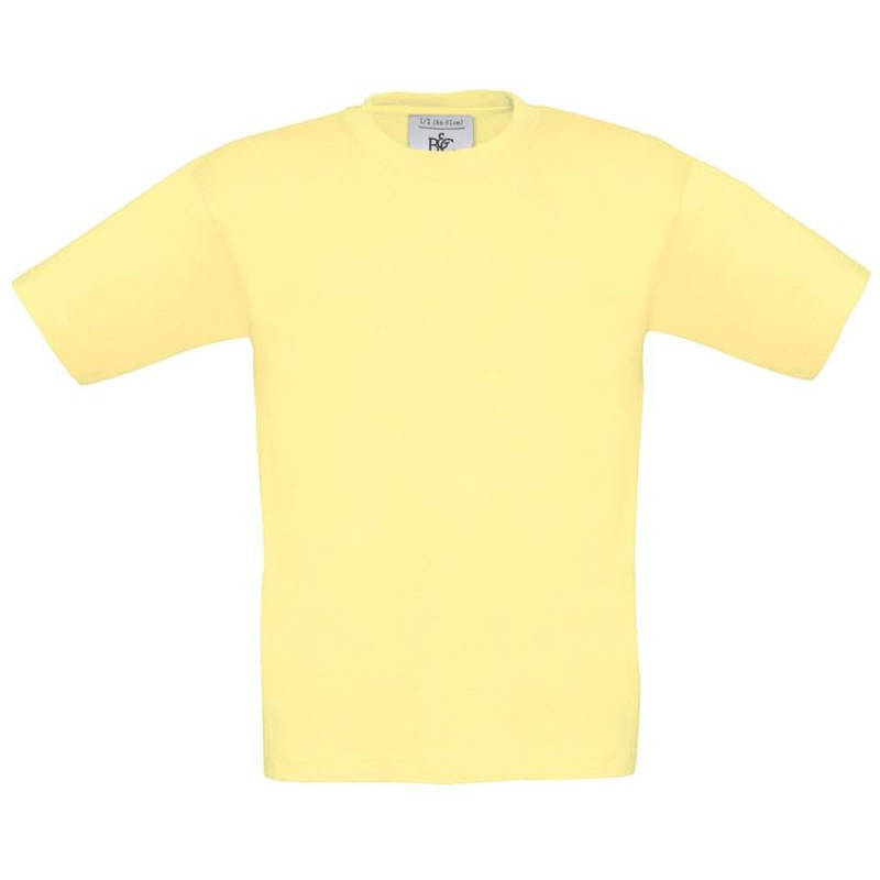 Dětské tričko B&C Exact 150 - žluté, 3-4 roky