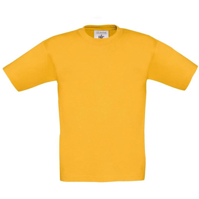 Dětské tričko B&C Exact 190 - tmavě žluté, 12-14 let