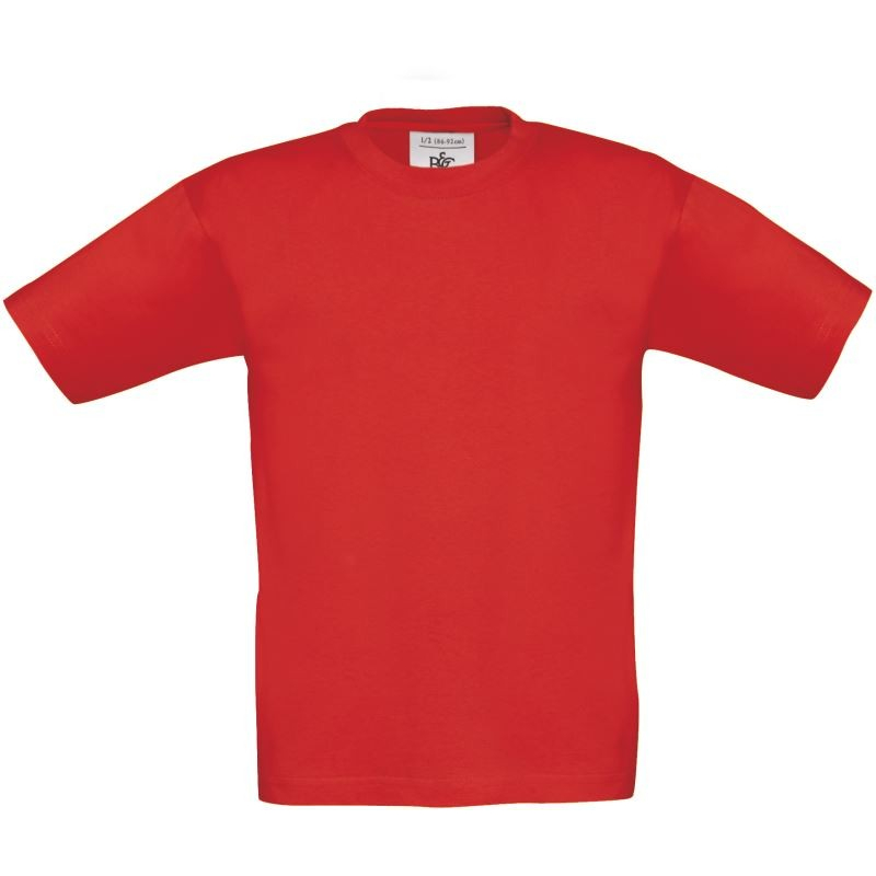 Dětské tričko B&C Exact 190 - červené, 5-6 let