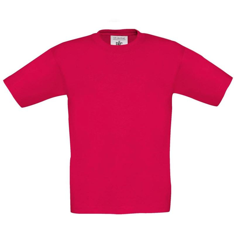 Dětské tričko B&C Exact 190 - tmavě růžové, 5-6 let