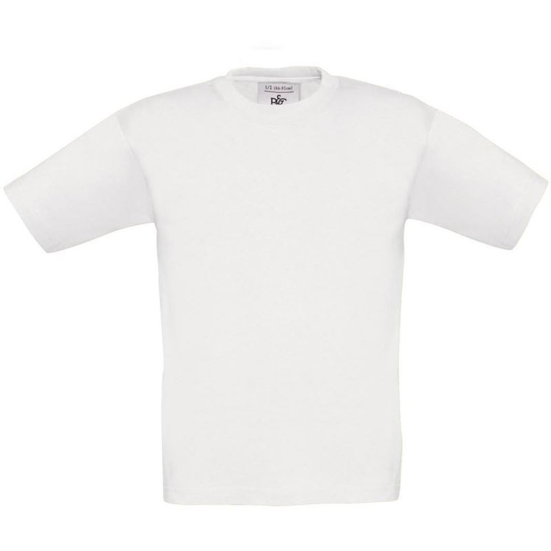 Dětské tričko B&C Exact 190 - bílé, 7-8 let