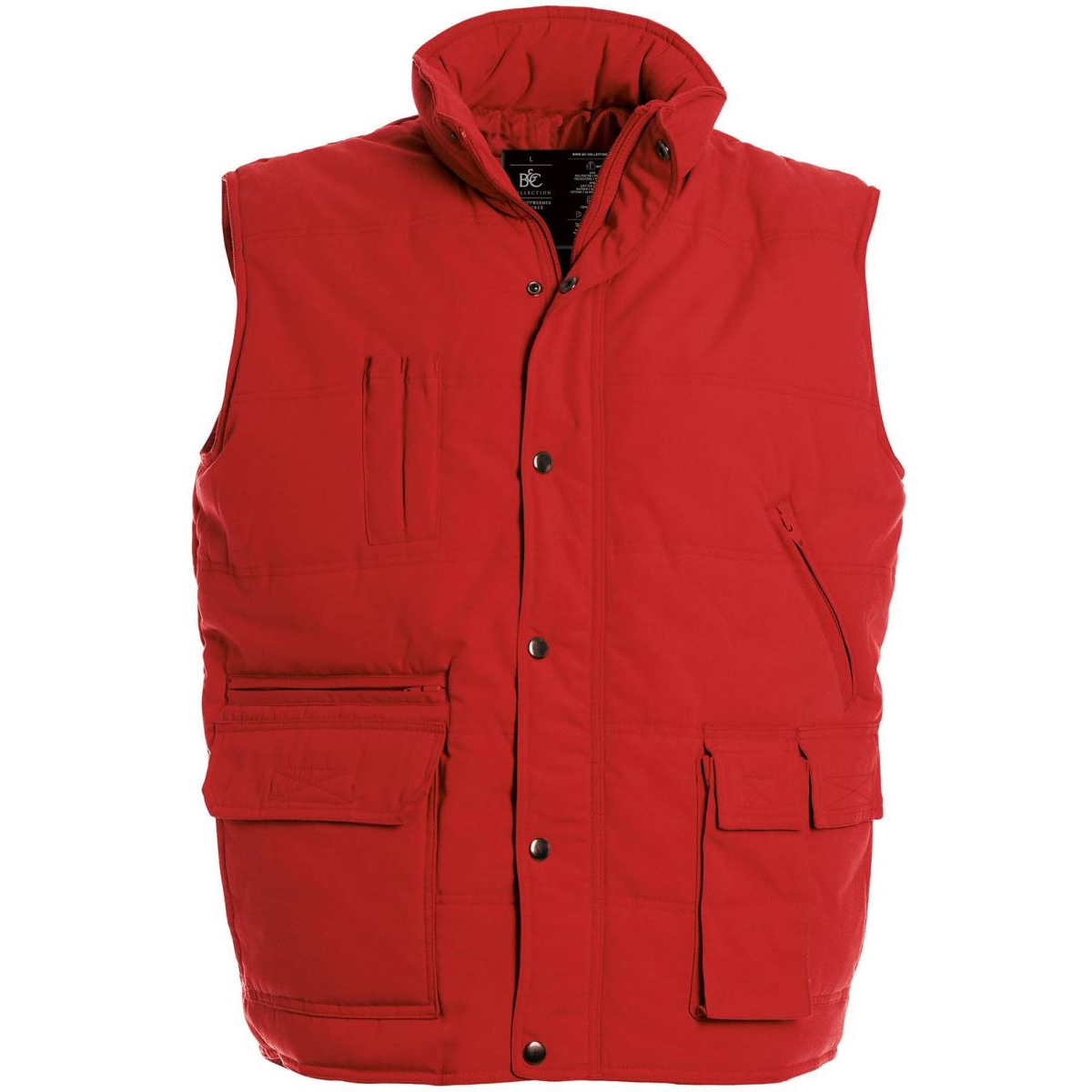 Pánská vesta B&C Bodywarmer Explorer - červená, 3XL