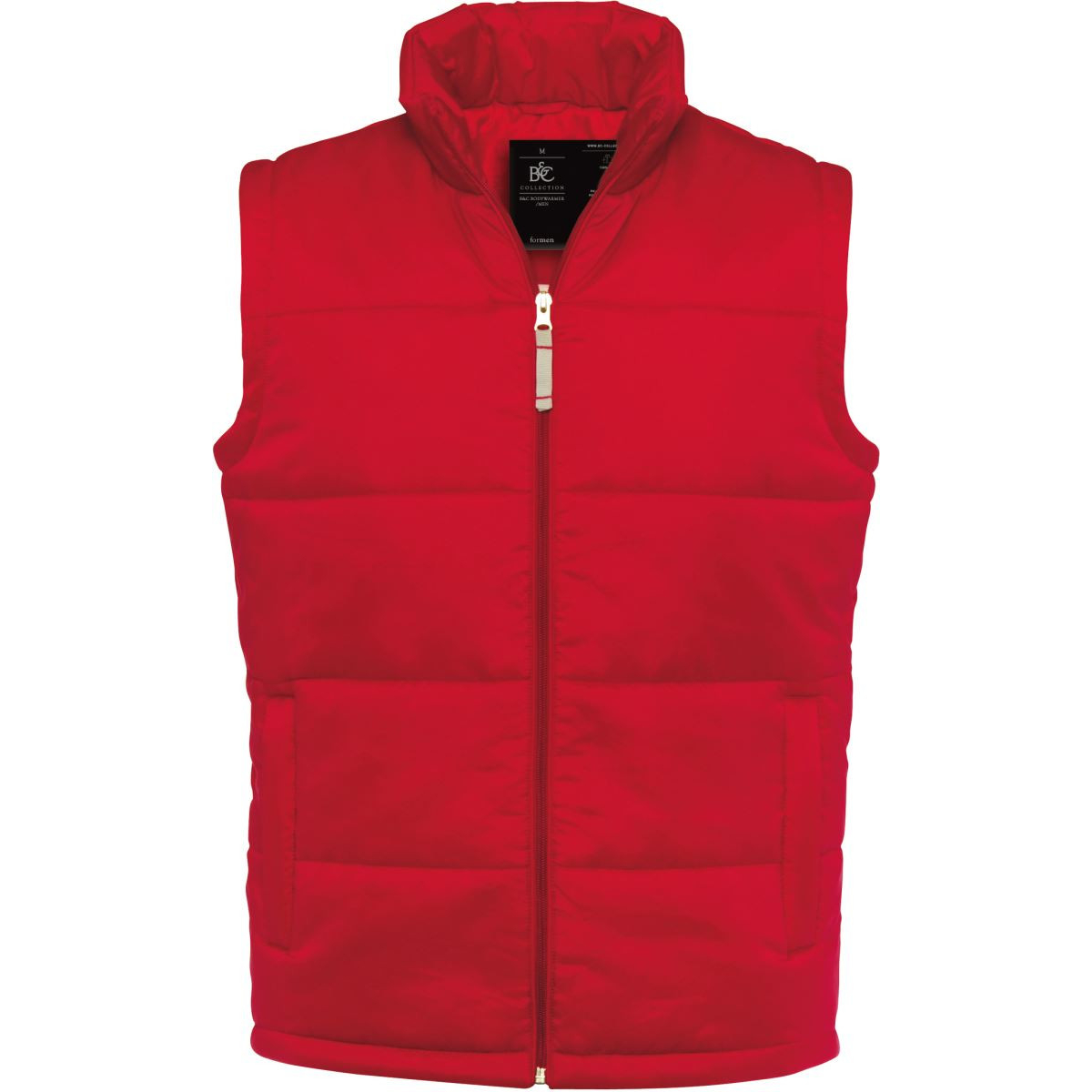 Pánská vesta B&C Bodywarmer - červená, 3XL