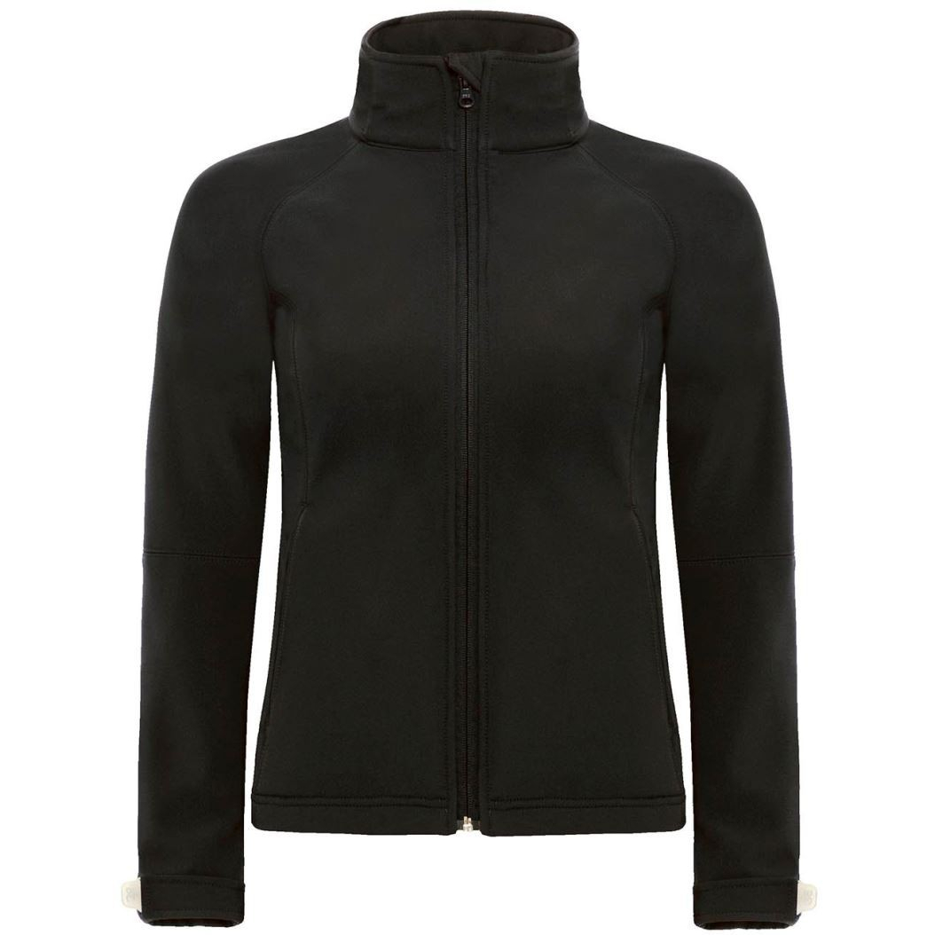 Dámská softshellová bunda s kapucí B&C Hooded Softshell - černá, XXL