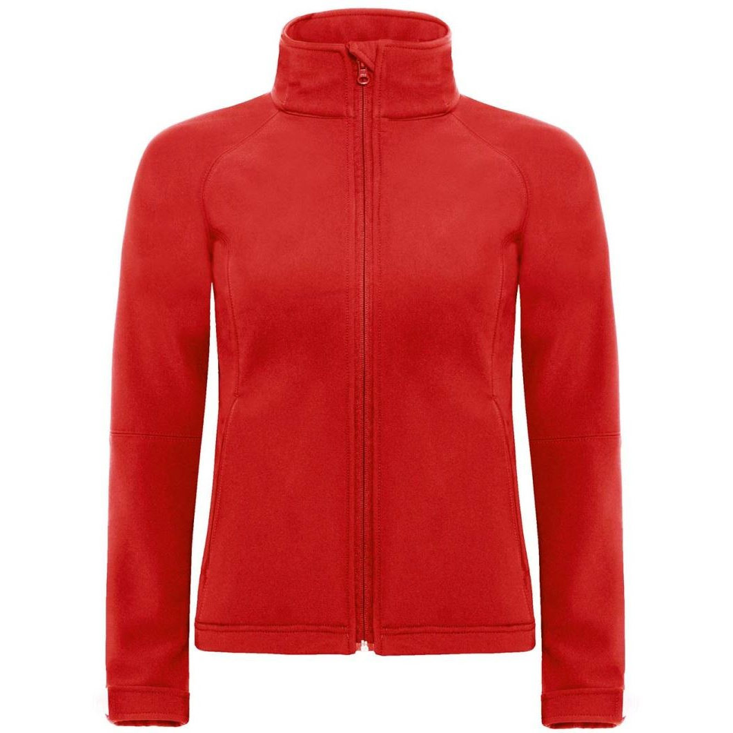Dámská softshellová bunda s kapucí B&C Hooded Softshell - červená, M