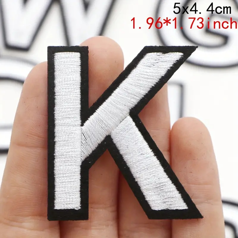 Nášivka nažehlovací písmeno K 5 cm - bílá