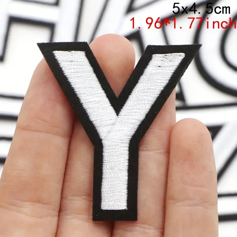 Nášivka nažehlovací písmeno Y 5 cm - bílá