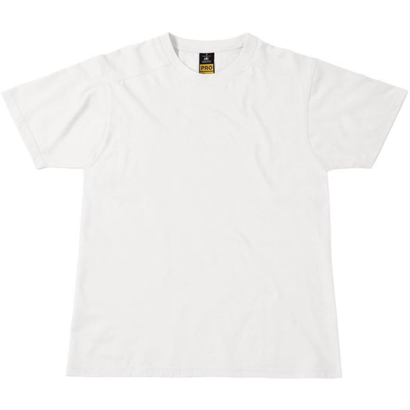 Pánské pracovní tričko B&C Perfect Pro - bílé, XL