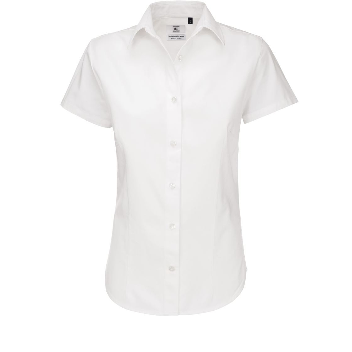 Dámská keprová košile B&C Sharp s krátkým rukávem - bílá, M