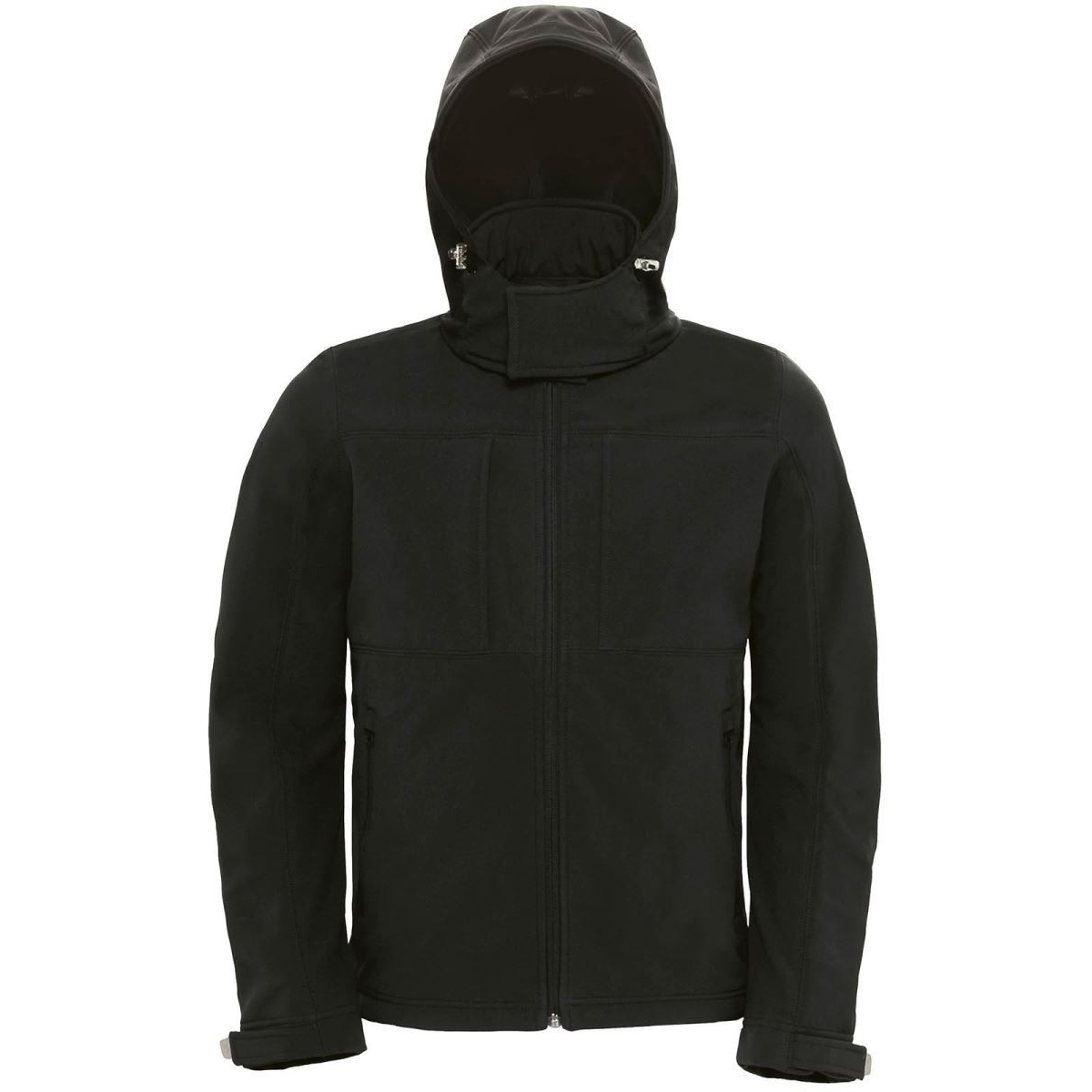 Pánská softshellová bunda s kapucí B&C Hooded Softshell - černá, 3XL