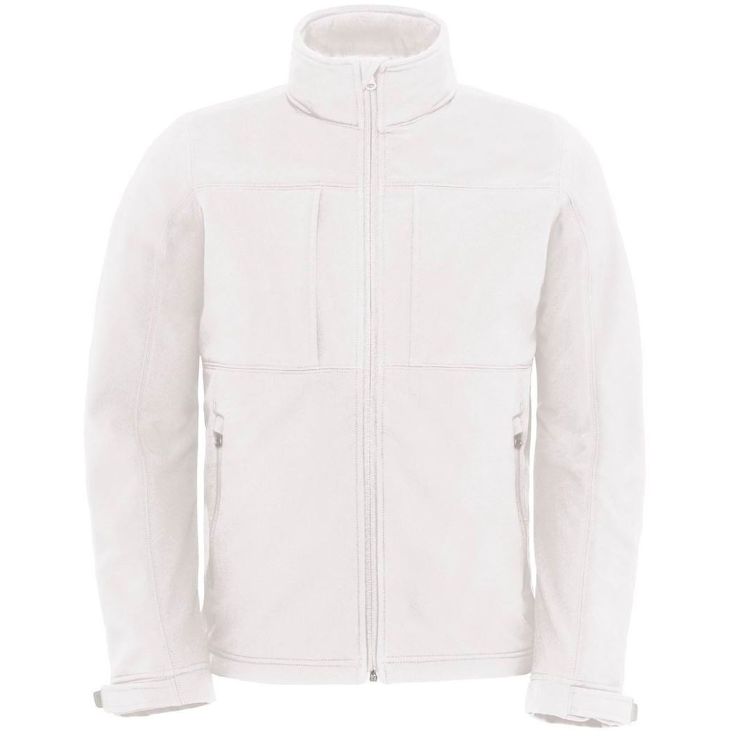 Pánská softshellová bunda s kapucí B&C Hooded Softshell - bílá, XL