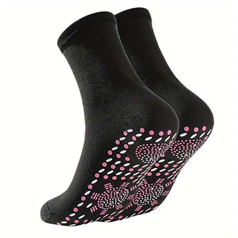 Samozahřívací turmalínové masážní ponožky dámské - černé, 36-41