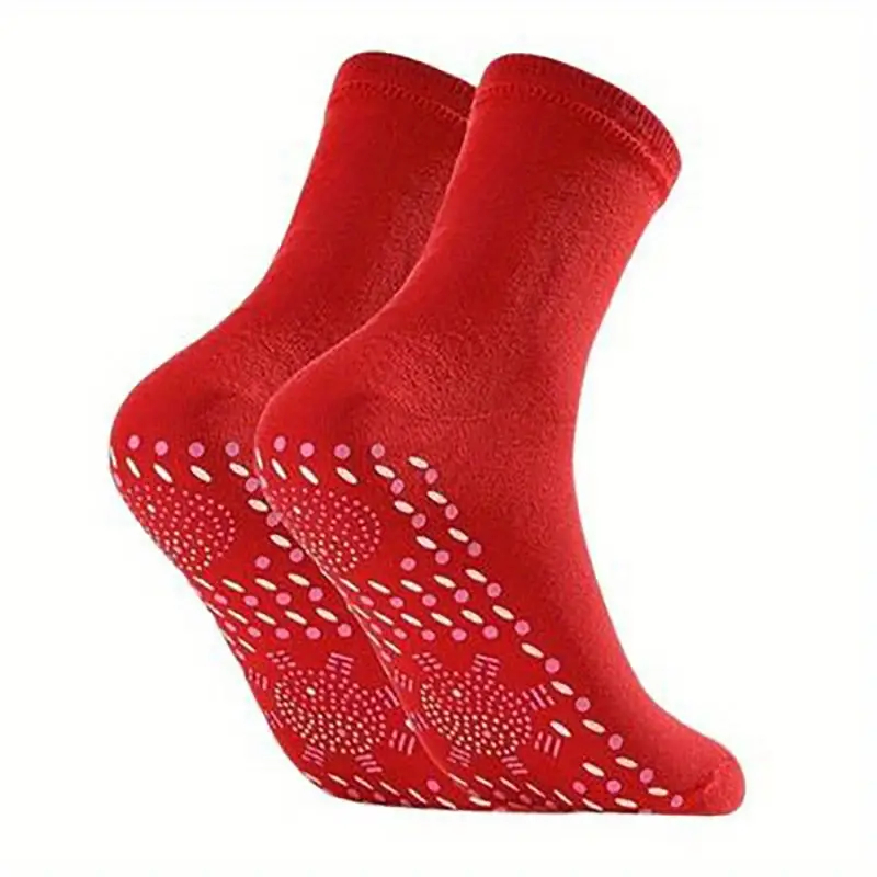Samozahřívací turmalínové masážní ponožky dámské - červené, 36-41