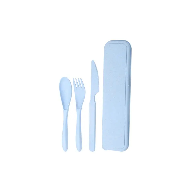 Jídelní příbor v krabičce Bist (nůž, vidlička, lžíce) - světle modrý