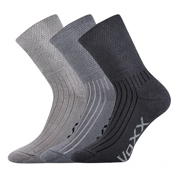 Ponožky froté Voxx Stratos 3 páry (světle šedé, šedé, tmavě šedé), 35-38