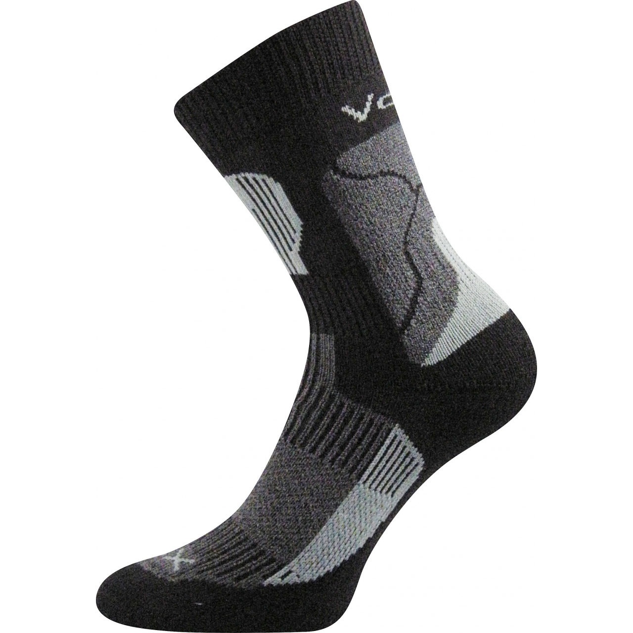 Ponožky unisex termo Voxx Treking - černé-šedé, 43-45