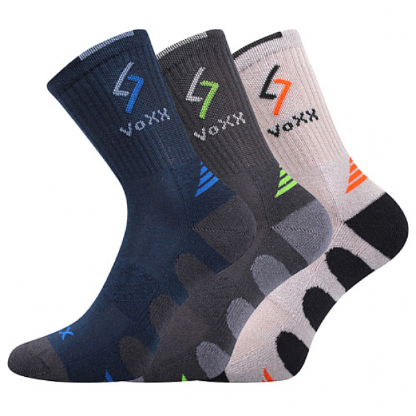 Ponožky dětské Voxx Tronic 3 páry (tmavě modré, tmavě šedé, světle šedé), 20-24
