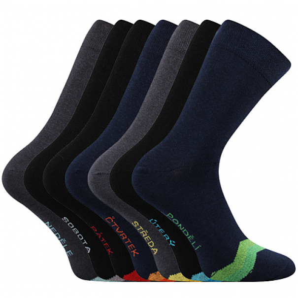 Ponožky pánské Boma Week 7 párů (černé, navy, šedé), 39-42