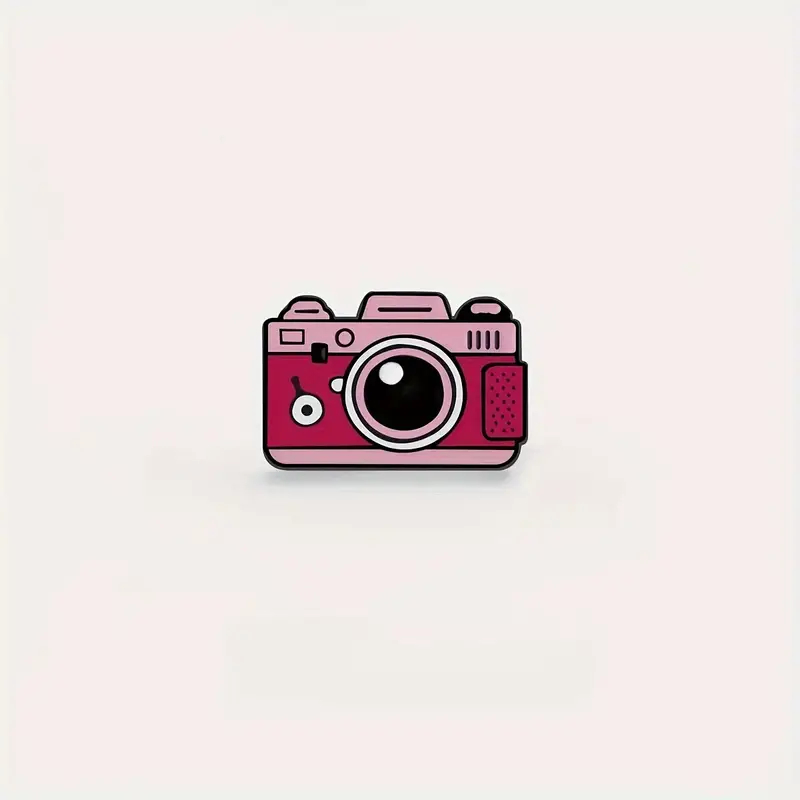 Odznak (pins) Fotoaparát 1,6 x 2,4 cm - růžový