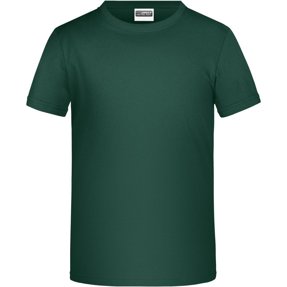 Dětské tričko krátký rukáv James & Nicholson - tmavě zelené, L