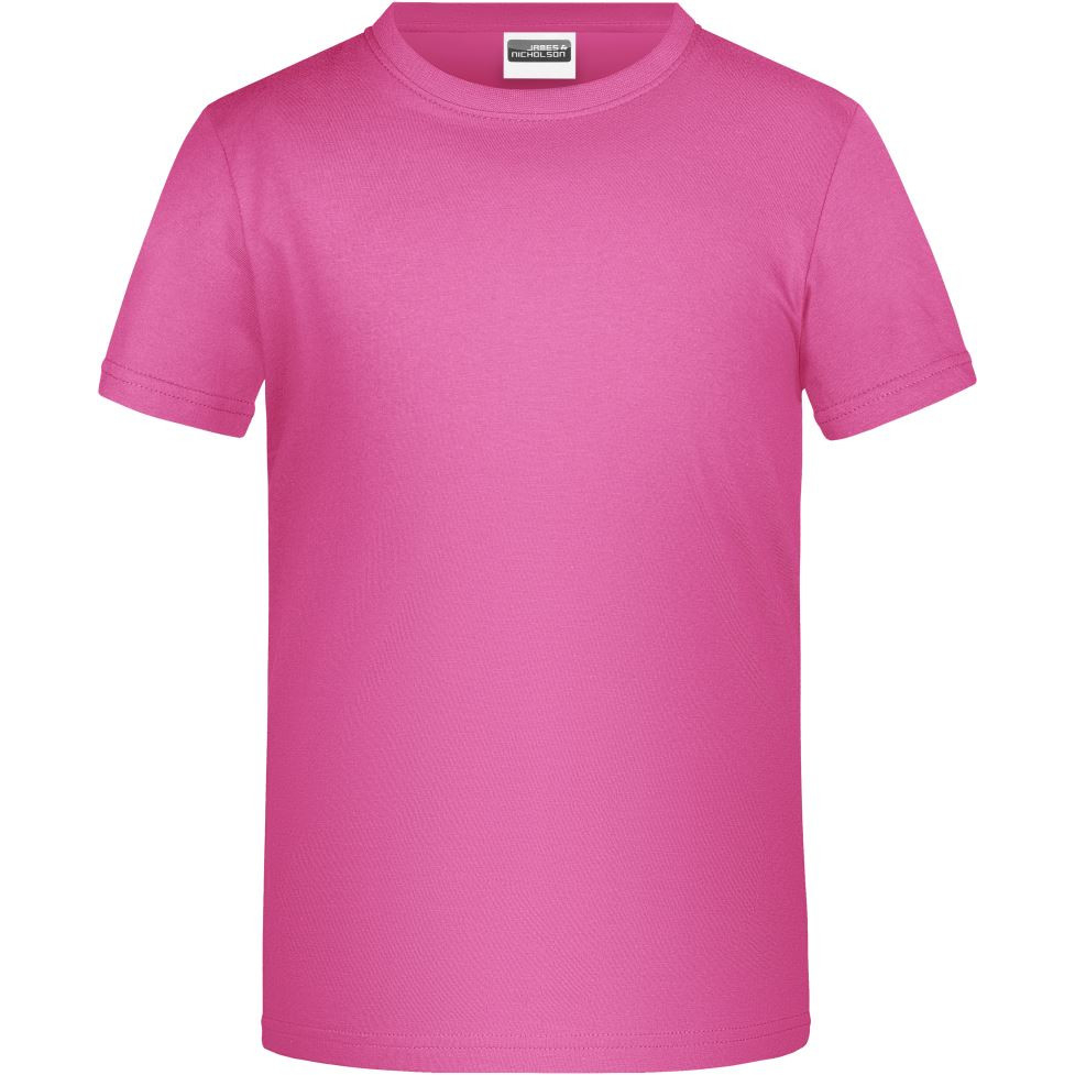 Dětské tričko krátký rukáv James & Nicholson - růžové, XL