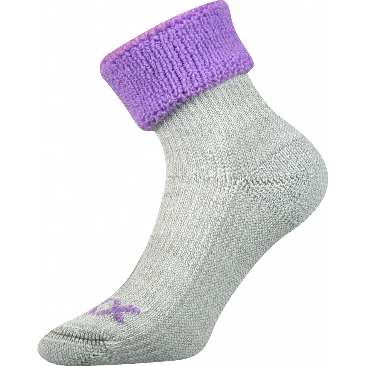 Ponožky dámské termo Voxx Quanta - šedé-fialové, 35-38