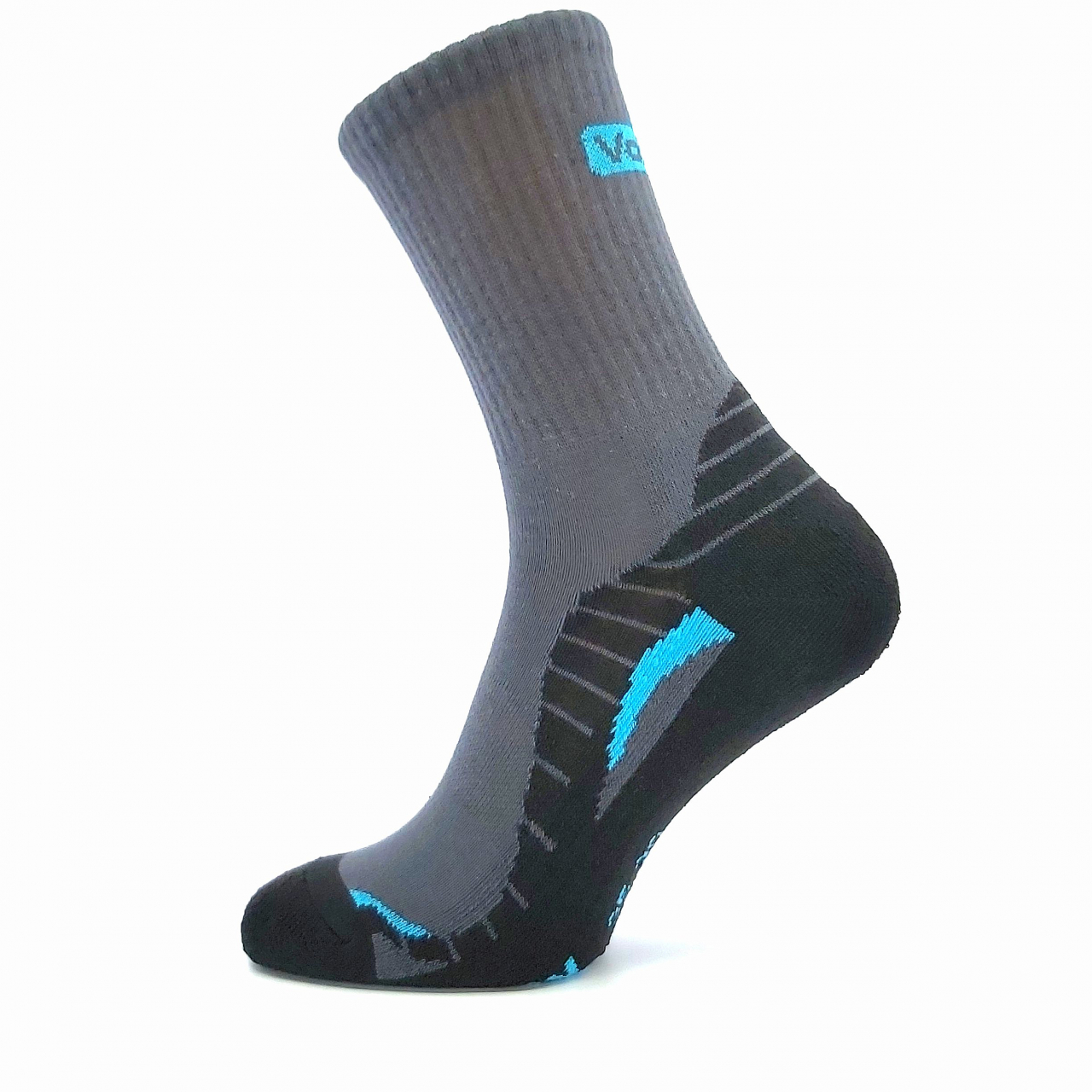 Ponožky unisex sportovní Voxx Trim - tmavě šedé-tyrkysové, 43-46
