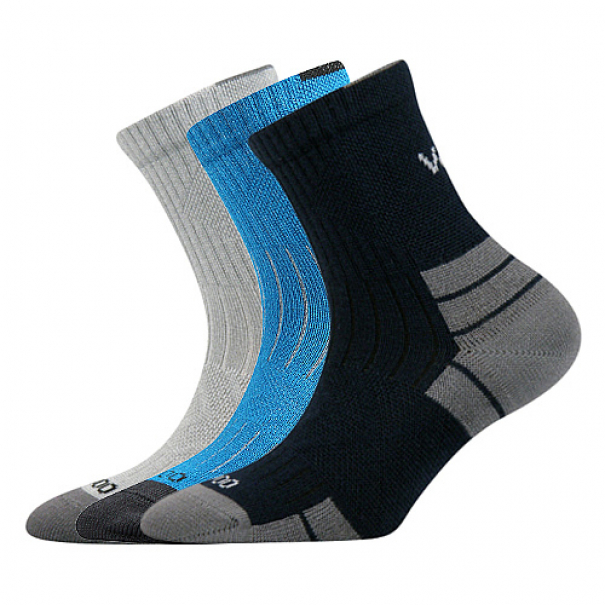 Ponožky dětské Boma Belkinik 3 páry (světle šedá, tyrkys, tmavě modré), 20-24