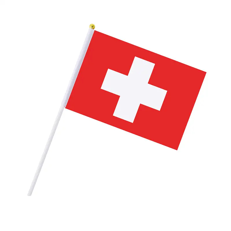 Vlajka Švýcarsko 14 x 21 cm na plastové tyčce