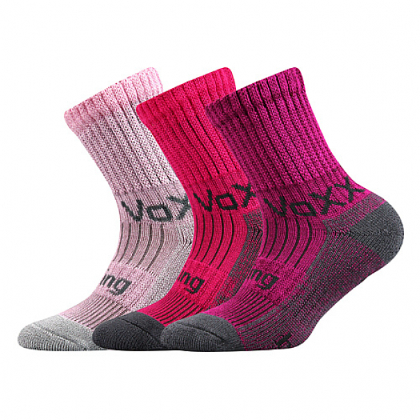 Ponožky dětské Voxx Bomberik 3 páry (růžové, vínové, tmavě růžové), 35-38