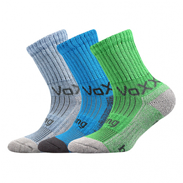 Ponožky dětské Voxx Bomberik 3 páry (světle modré, tyrkysové, zelené), 30-34