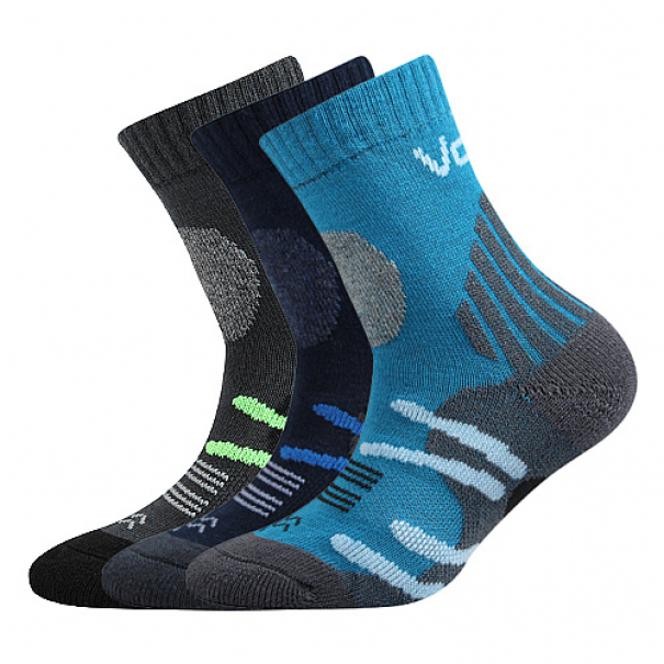 Ponožky dětské Voxx Horalik 3 páry tmavě šedé, tmavě modré, modré), 20-24