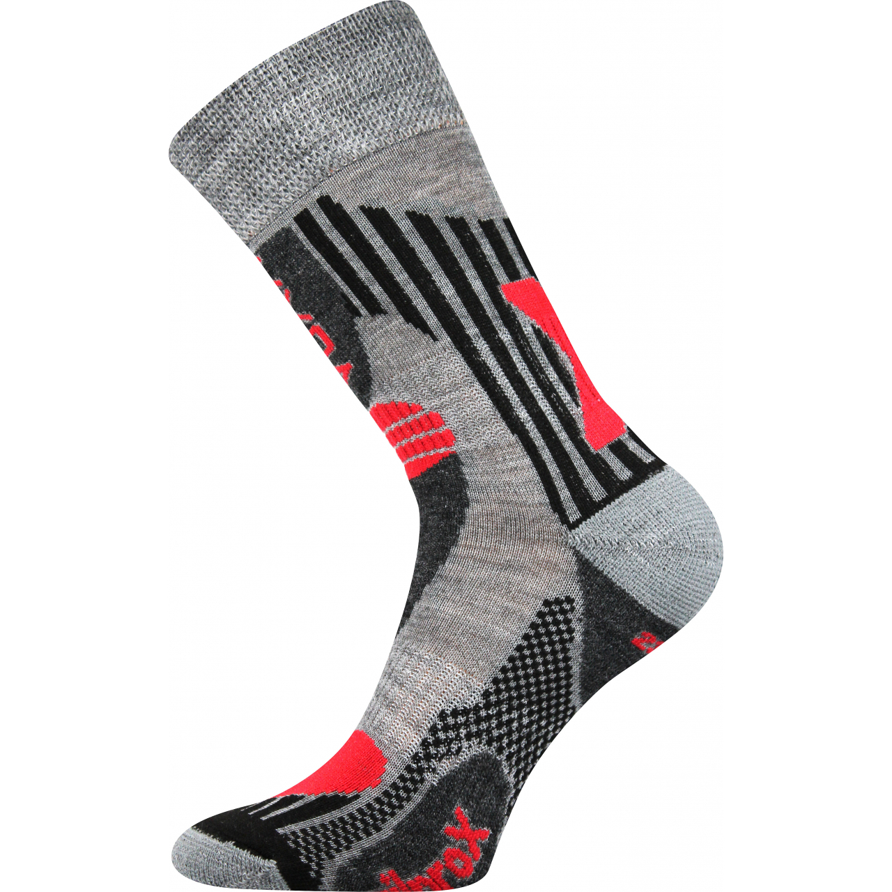Ponožky unisex termo Voxx Vision - světle šedé-červené, 43-46