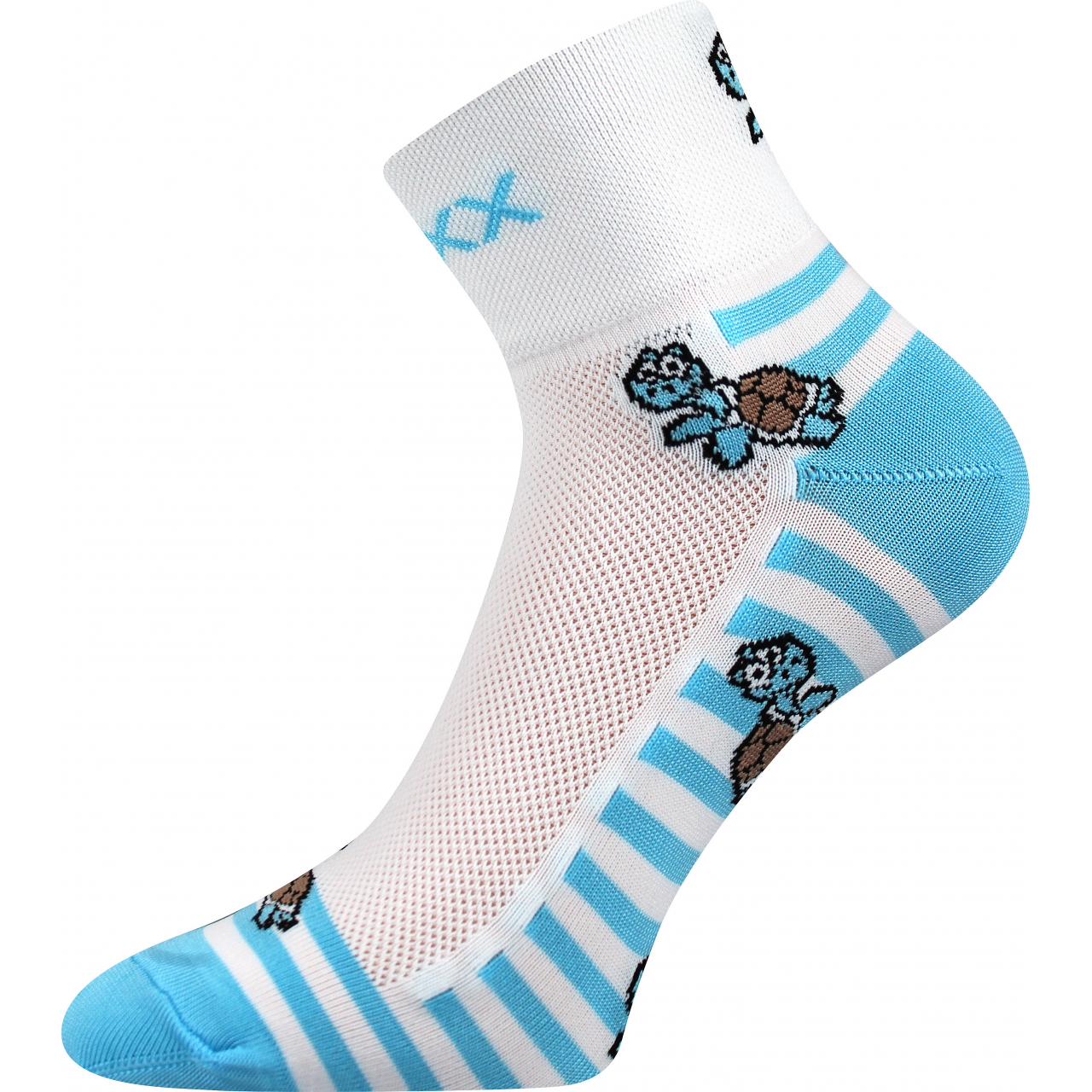 Ponožky sportovní unisex Voxx Ralf X Želvy - bílé-modré, 39-42