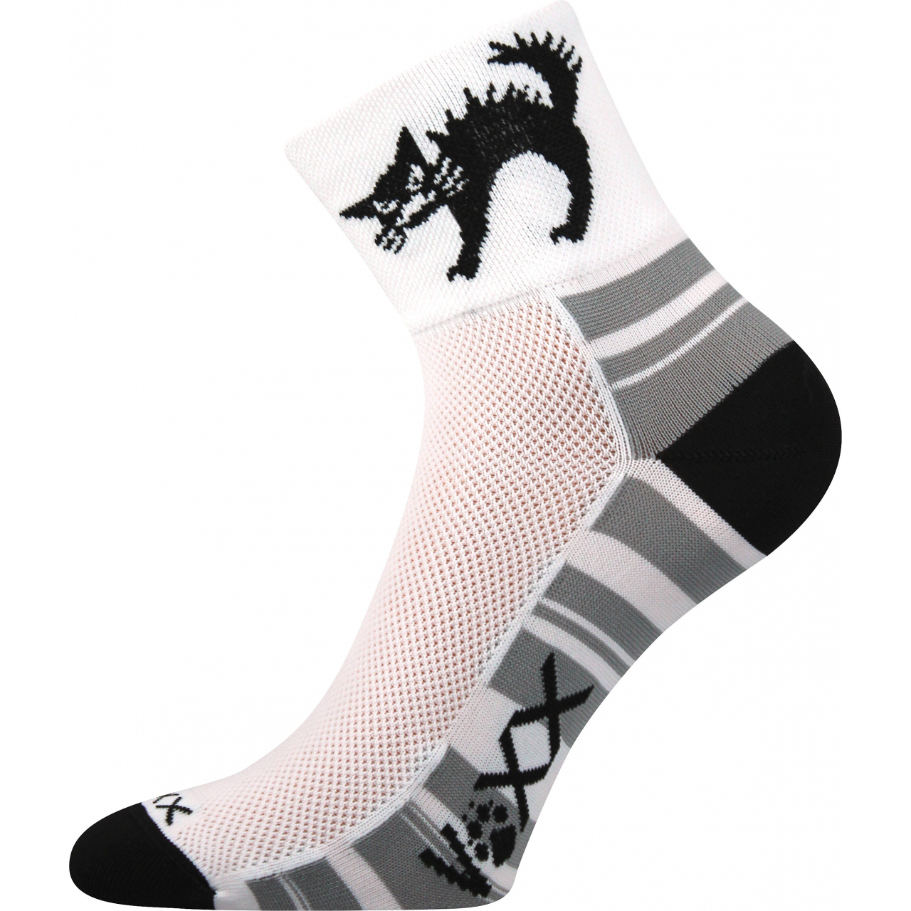 Ponožky sportovní unisex Voxx Ralf X Kočky - bílé-černé, 35-38