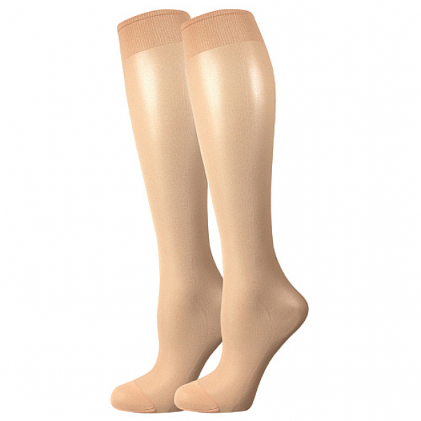 Podkolienky dámske Lady B NYLON knee-socks 20 DEN 2 páry - svetlo béžové, 35-41