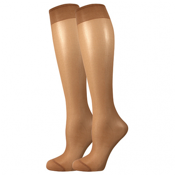 Podkolenky dámské Lady B NYLON knee-socks 20 DEN 2 páry - hnědé, 35-41